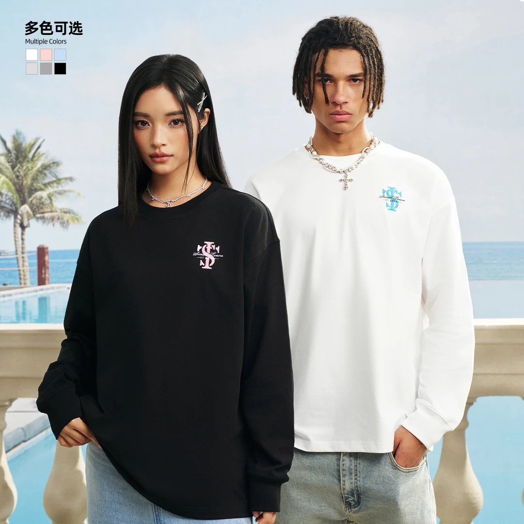 STK SmallTownKid 小标基础长袖T恤 美式复古休闲街头国潮牌