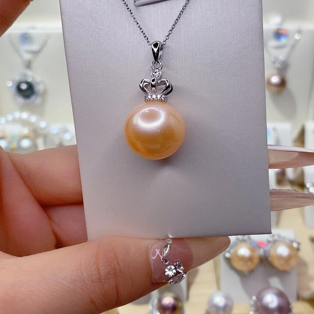 慎***言淡水珍珠银S925镶嵌吊坠(赠链)15➕