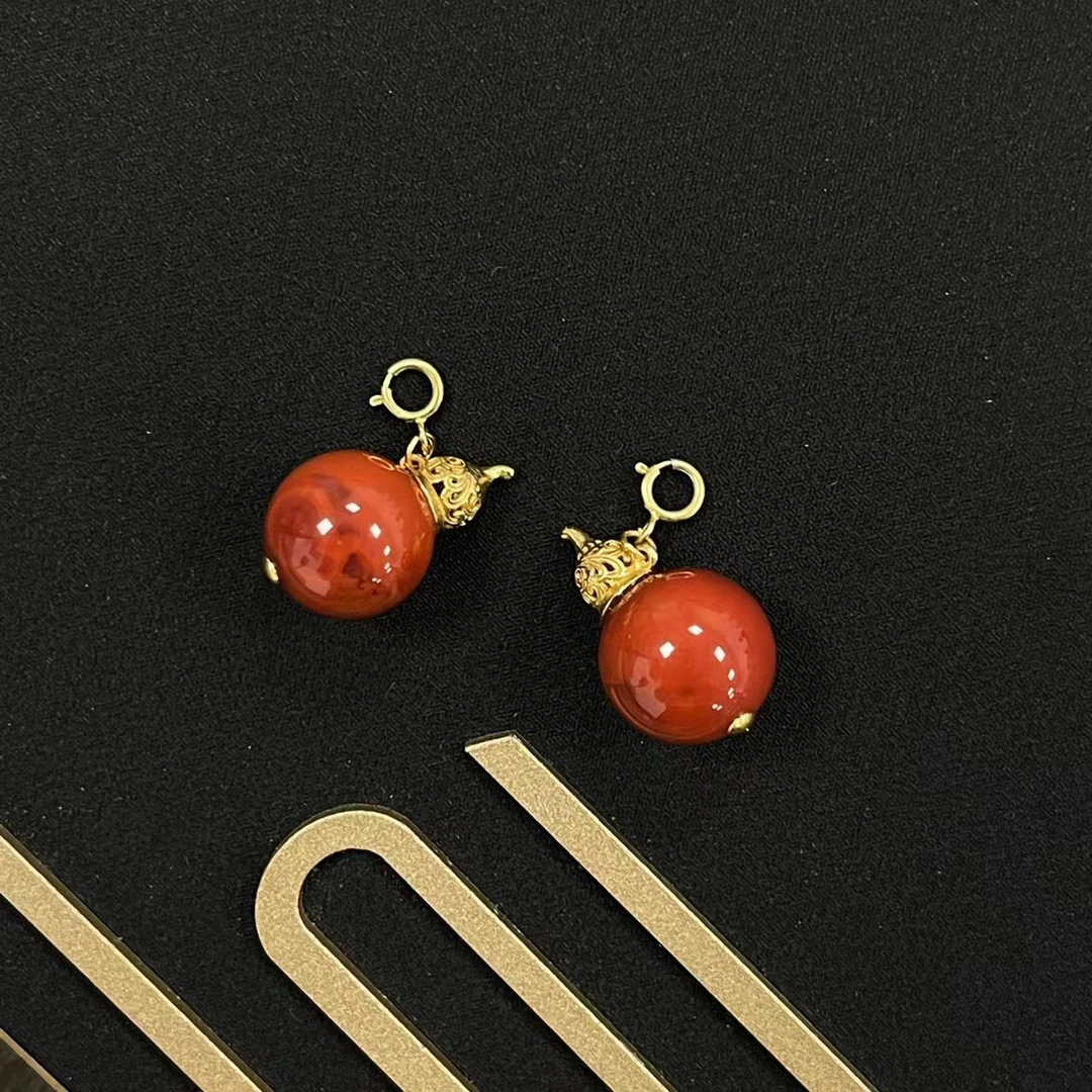 【张大奕首发】5 DB56280-S925银南红玛瑙吊坠-多样性发一件-13mm