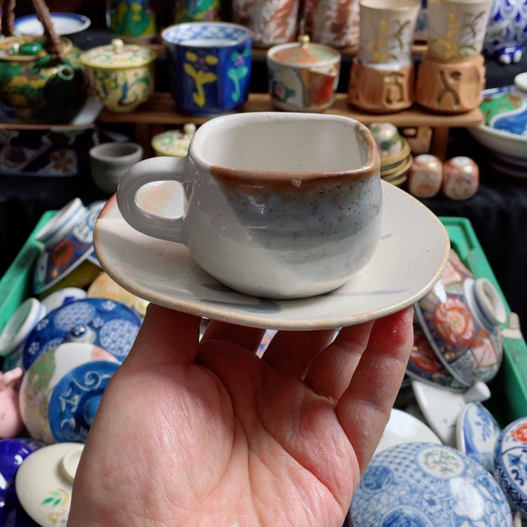 瓷片加藤秀山咖啡套