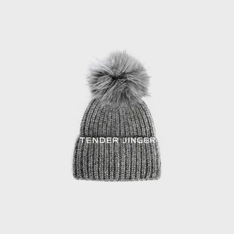 Tender Jinger丨时尚百搭保暖浣熊毛针织帽ZZ52181