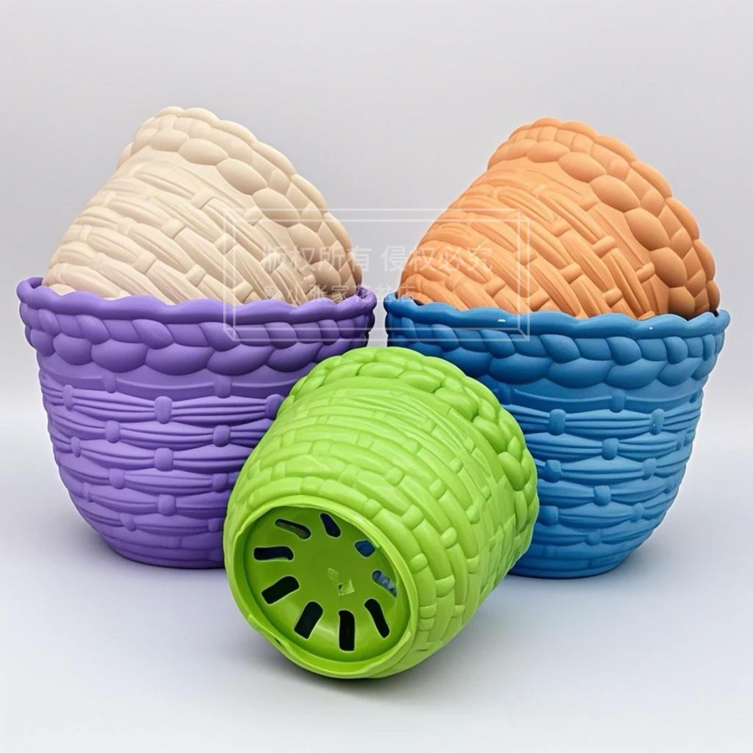 （4个盆带托）混款特厚A55花盆口径17厘米高度13厘米