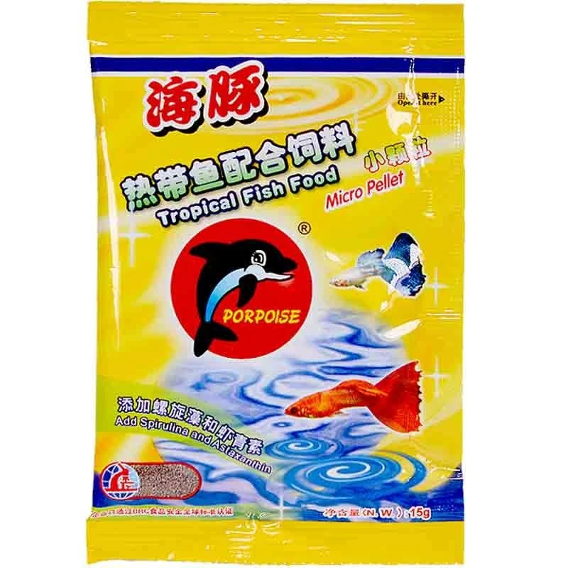 海豚小型热带鱼饲料凤尾鱼红绿灯斗鱼微颗粒亲亲孔雀鱼粮鱼食