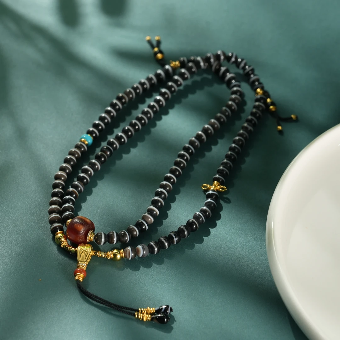 壹加安琪 | 断珠108药师玛瑙项链多样性发一