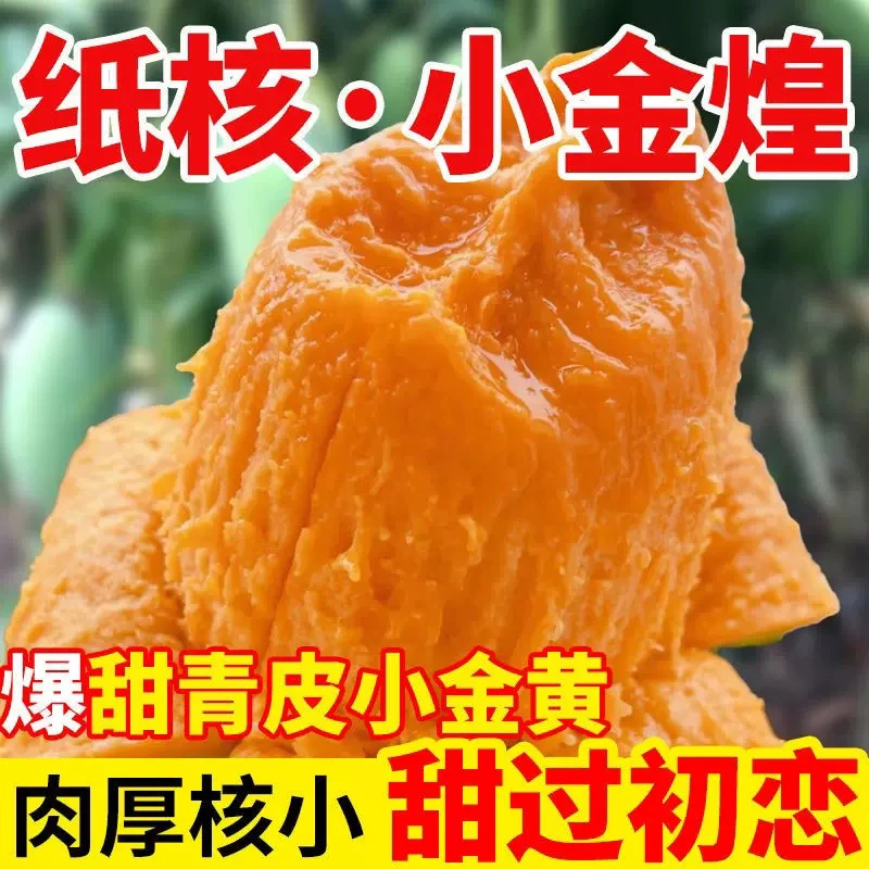（变软吃）广西百色特产青皮金煌芒放软吃甜心芒5斤/8斤新鲜采摘
