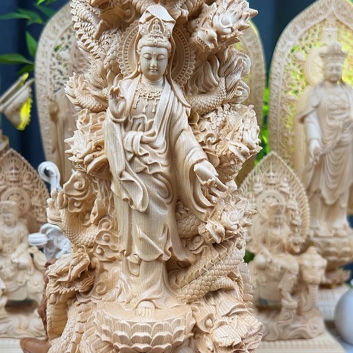 桧木九龙观音30cm111111