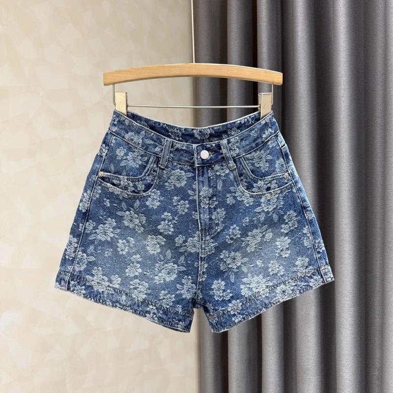 欧美风时尚无弹力牛仔裤显瘦短裤女装夏季高腰休闲潮流短裤阔腿裤