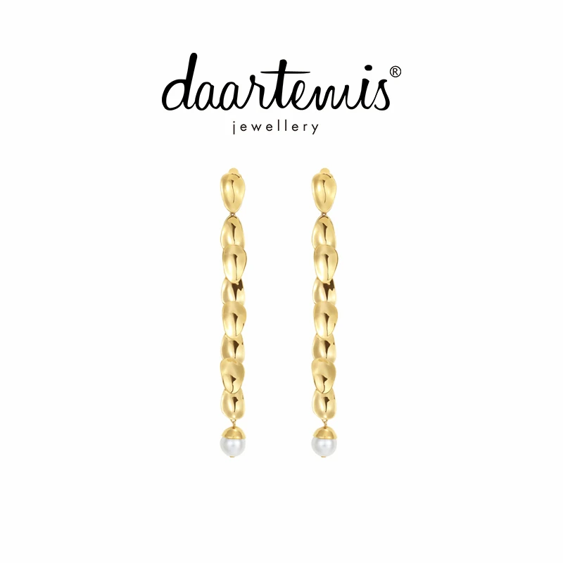 DAARTEMIS 合金耳饰 轻奢花瓣流苏高级设计耳夹女简约新款