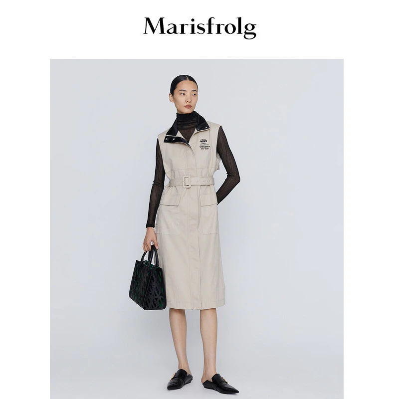 【商场同款新品】Marisfrolg/玛丝菲尔收腰秋冬休闲连衣裙A1BW12664