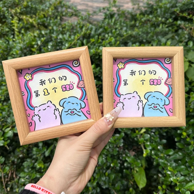 创意520桌面卧室摆件情侣精致小礼物520七夕情人节周年纪念相框创