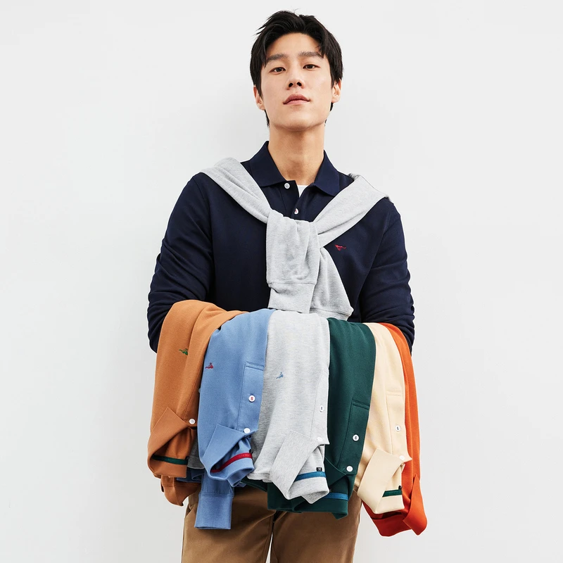 【多彩polo】七匹狼官方男士商务长袖纯棉时尚翻领休闲舒适T恤 5888