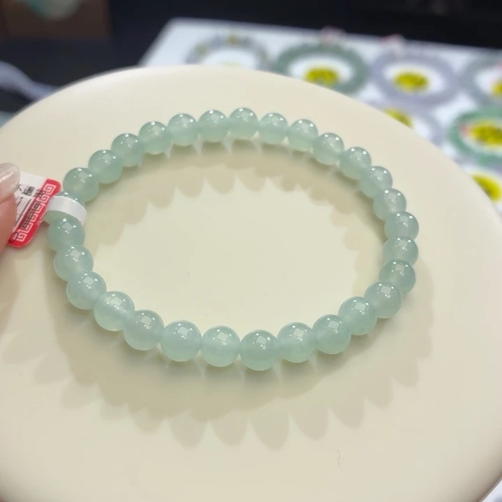 翡翠未镶嵌手链冰晴卡6.3