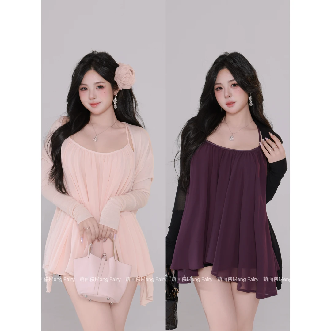 现货萌面侠【花漾粉笺】纯欲温柔宽松高密珍珠雪纺上衣6581M流光风