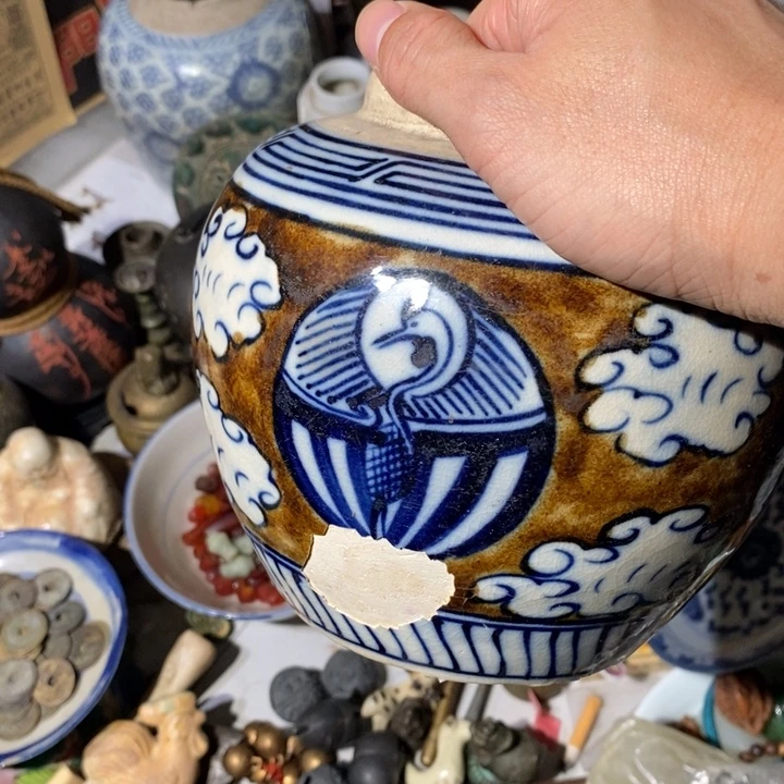 ****里陶土工艺品 罐子 有瑕疵 摆件