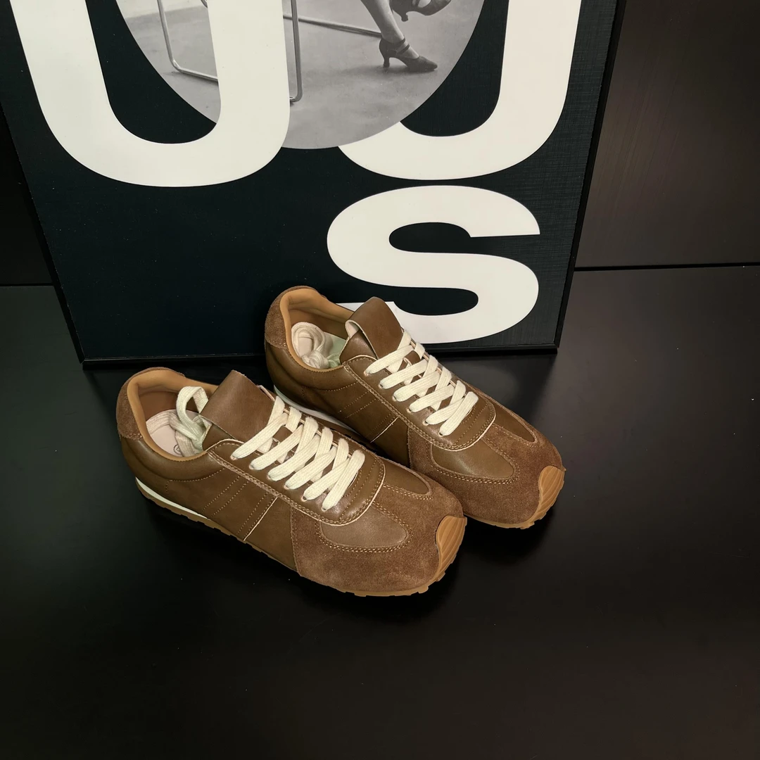 【万达撤柜】覆古软底德训鞋女2025秋季新款圆头系带轻便防滑舒适运