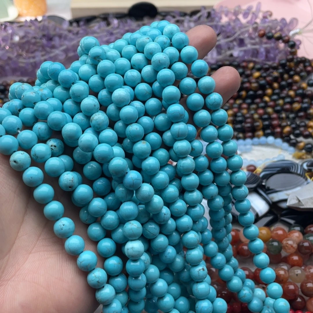 玛瑙/玉髓珠宝半成品未镶嵌一条装卡8mm蓝松圆珠