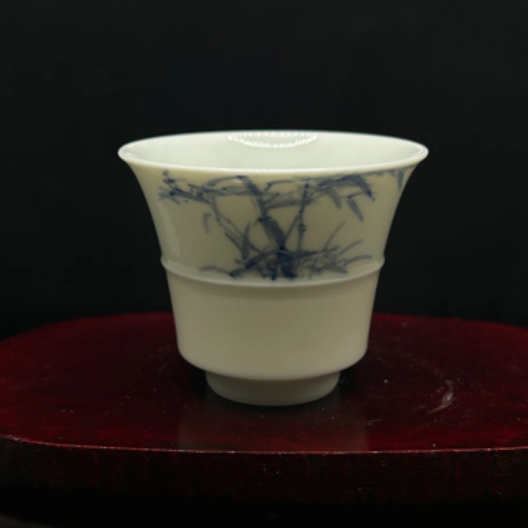 手工手绘竹节马蹄杯