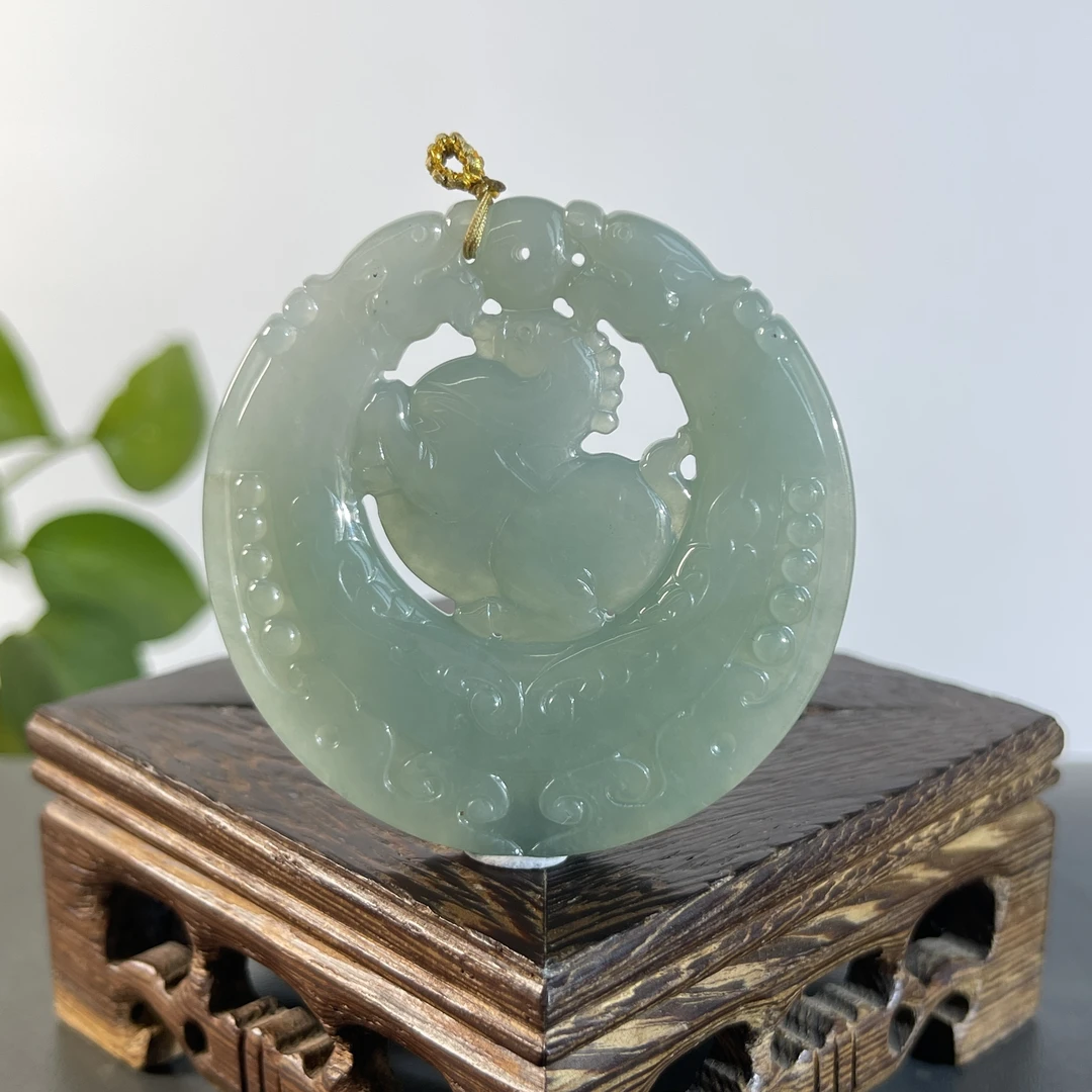 JTA22-95 天然缅甸A货翡翠 龙马精神