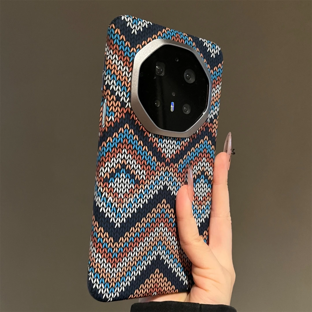 费尔岛提花适用于华为mate70pro+手机壳时尚创意内置磁吸高档防摔