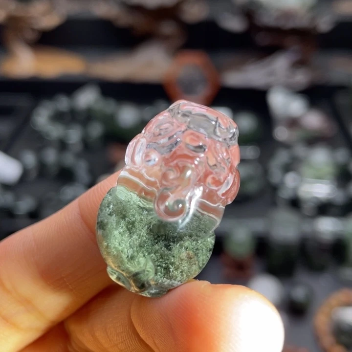 未镶嵌水晶颈饰绿幽灵聚宝盆貔貅定制