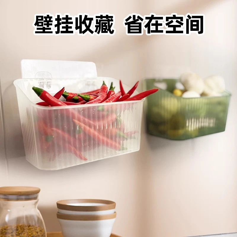 葱姜蒜收纳盒厨房放蒜头壁挂式置物收纳筐生姜大蒜调料家用收纳篮