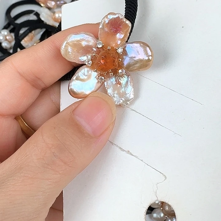 淡水珍珠发饰未镶嵌