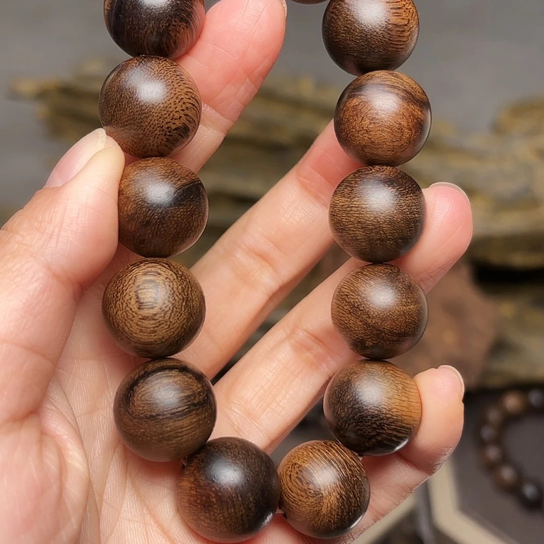 沉香手串越南芽庄瘤疤黄棋楠1.6单圈