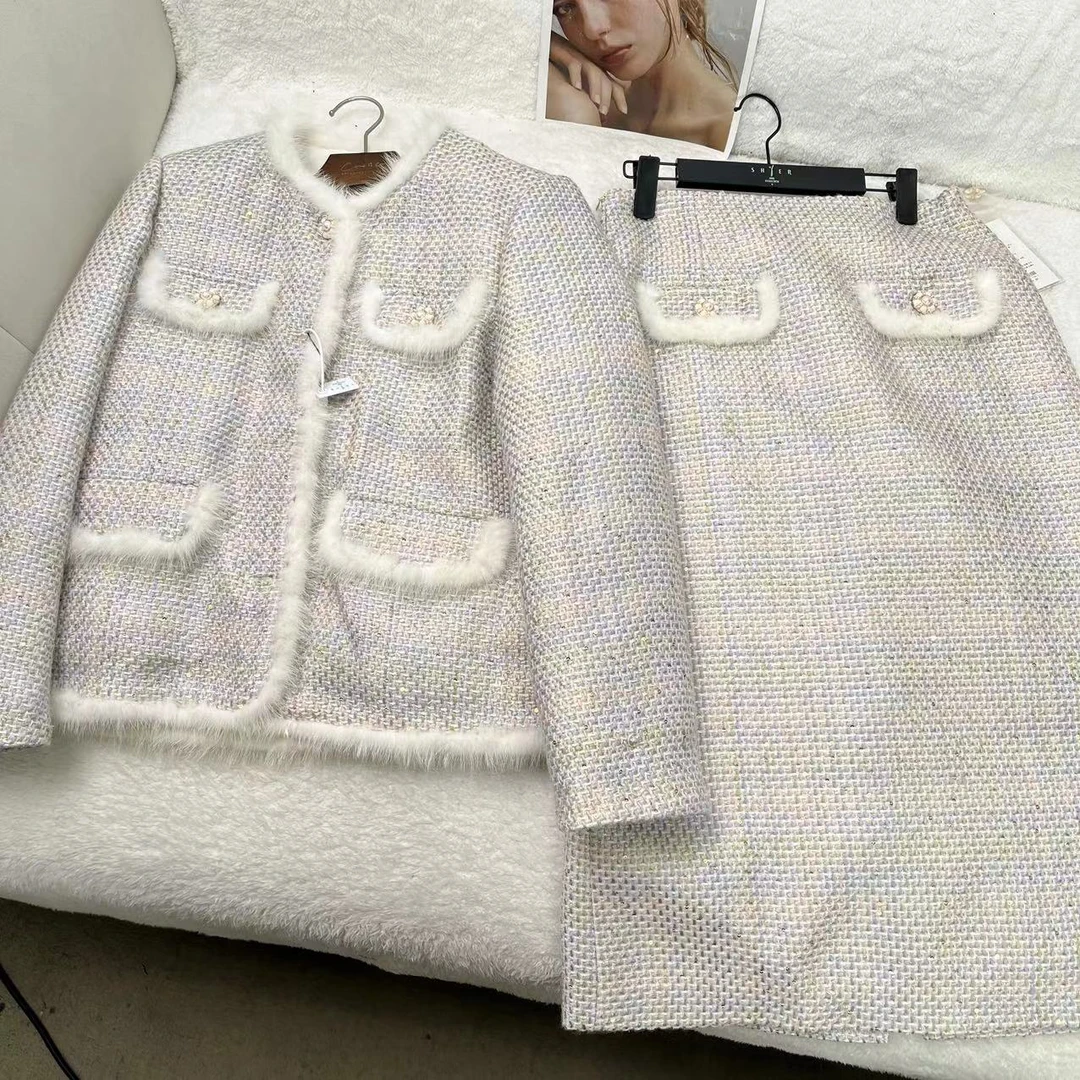 冬季新款百搭高级感小香风羽绒服套装 H2552