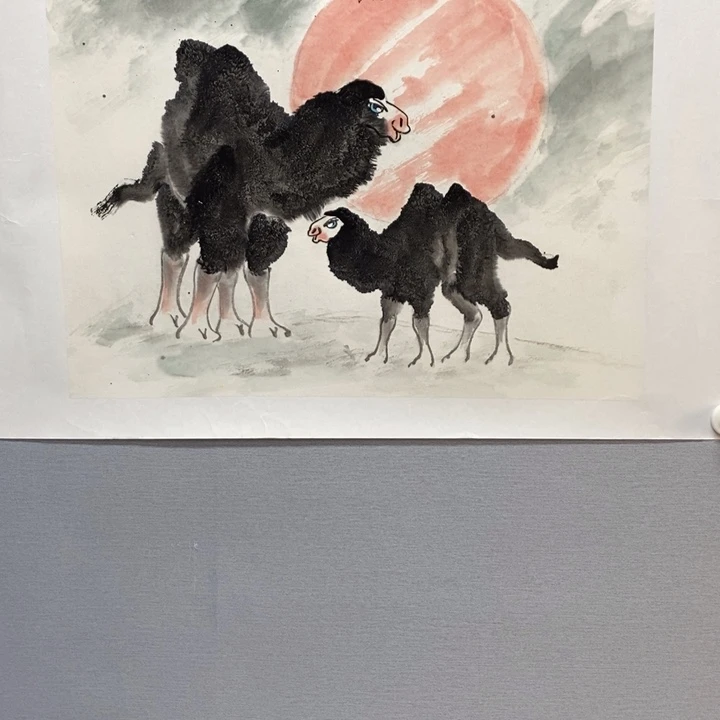 国画亲笔手绘宣传画