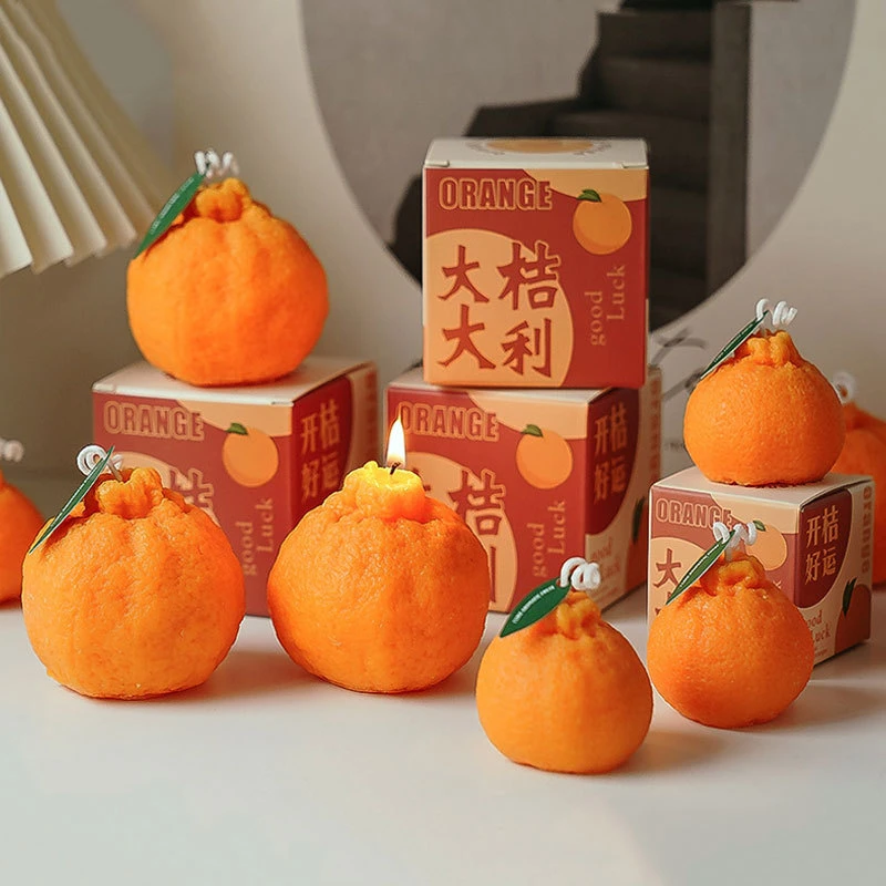 文创礼品创意香薰造型蜡烛大号丑橘香薰桌面摆件装饰品大橘大利