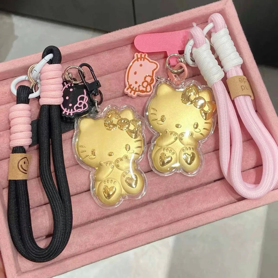HelloKitty猫金挂件钥匙扣可爱KT挂件手机链包包挂饰车挂送女友