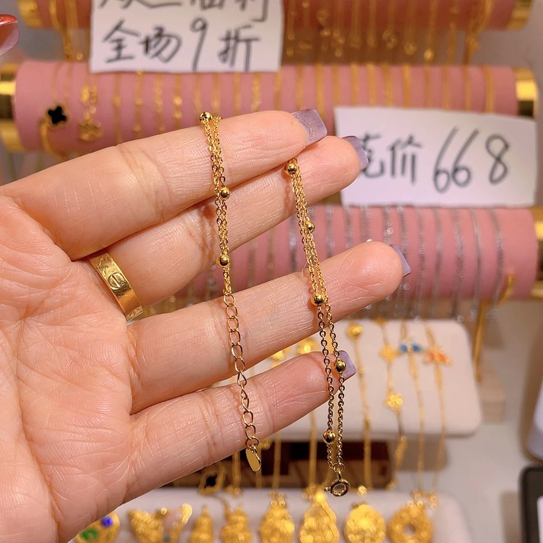 叽***啦一一双层闪0隔珠手链