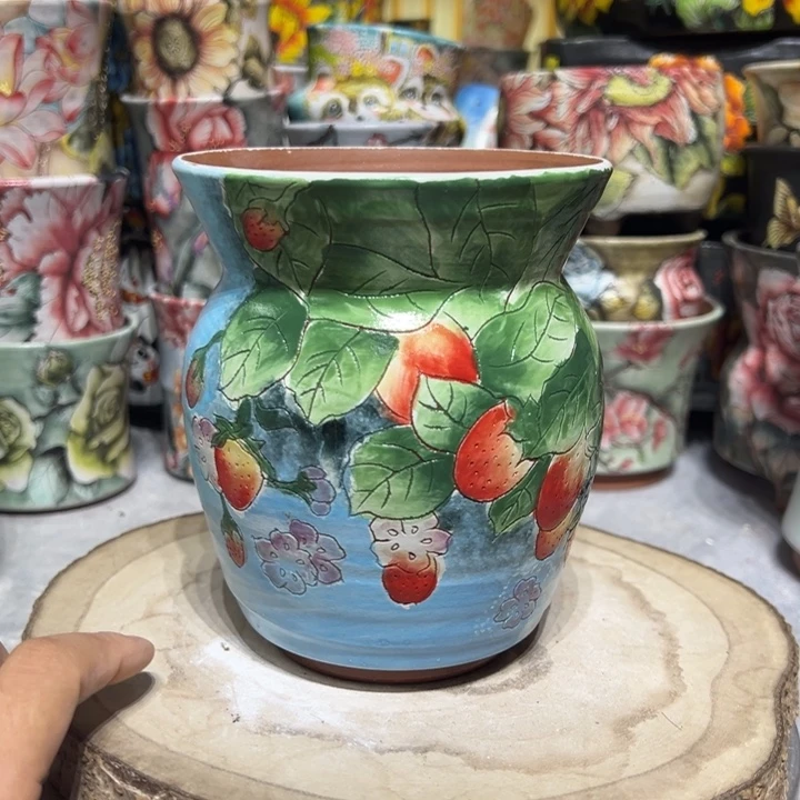 景德镇红陶精品手绘陶瓷