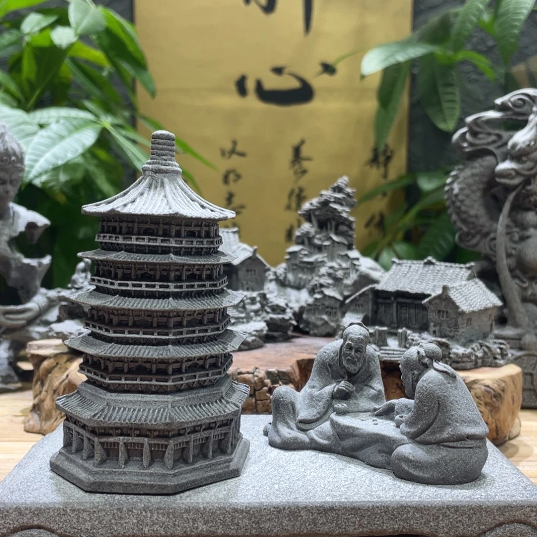 石材文昌塔一个下棋一个