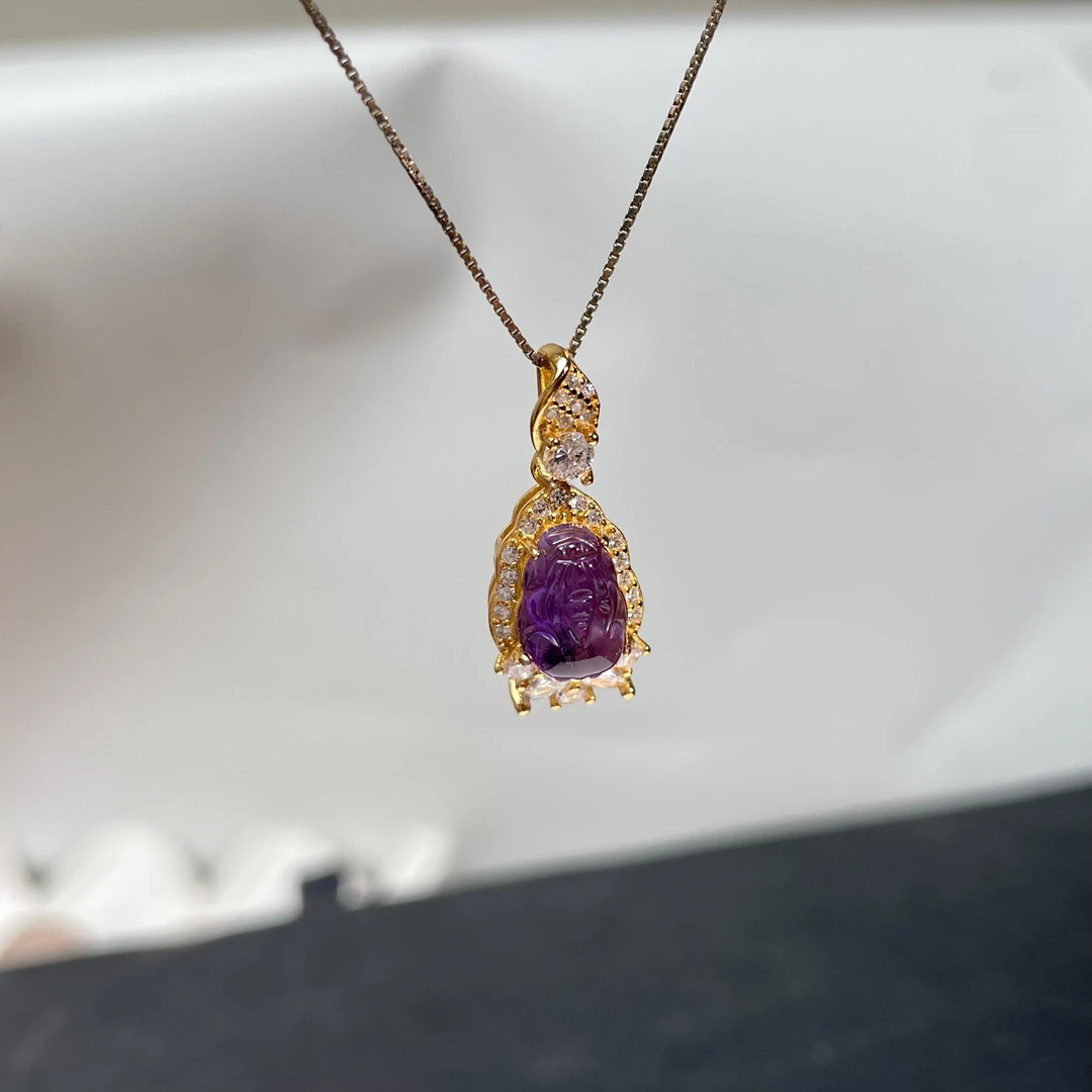 紫水晶貔貅吊坠s925 KT25030318