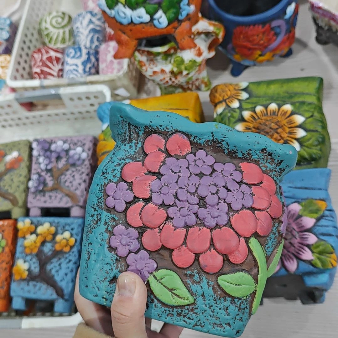 红陶吸水透气的白陶花盆凑满12发货