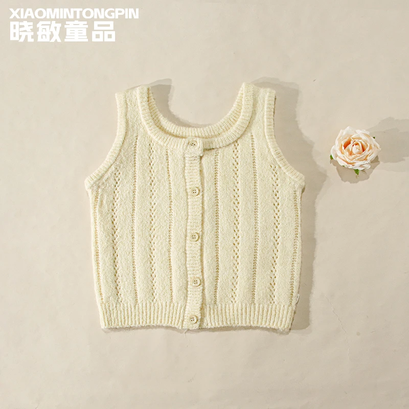 纯色简约针织马甲3C3806