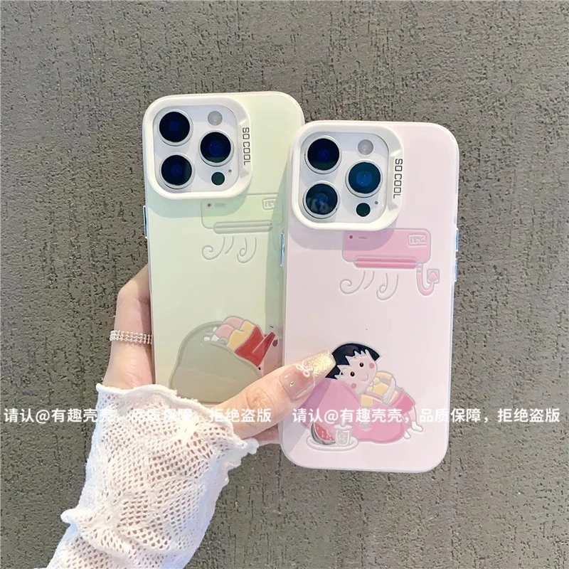 吹空调丸子小新适用苹果16手机壳新款华为小众vivo情侣小米15oppo