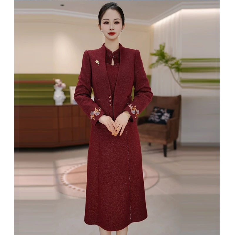 JG-25767新款2025年秋冬季时尚气质优雅显瘦两件套裙 M-4XL