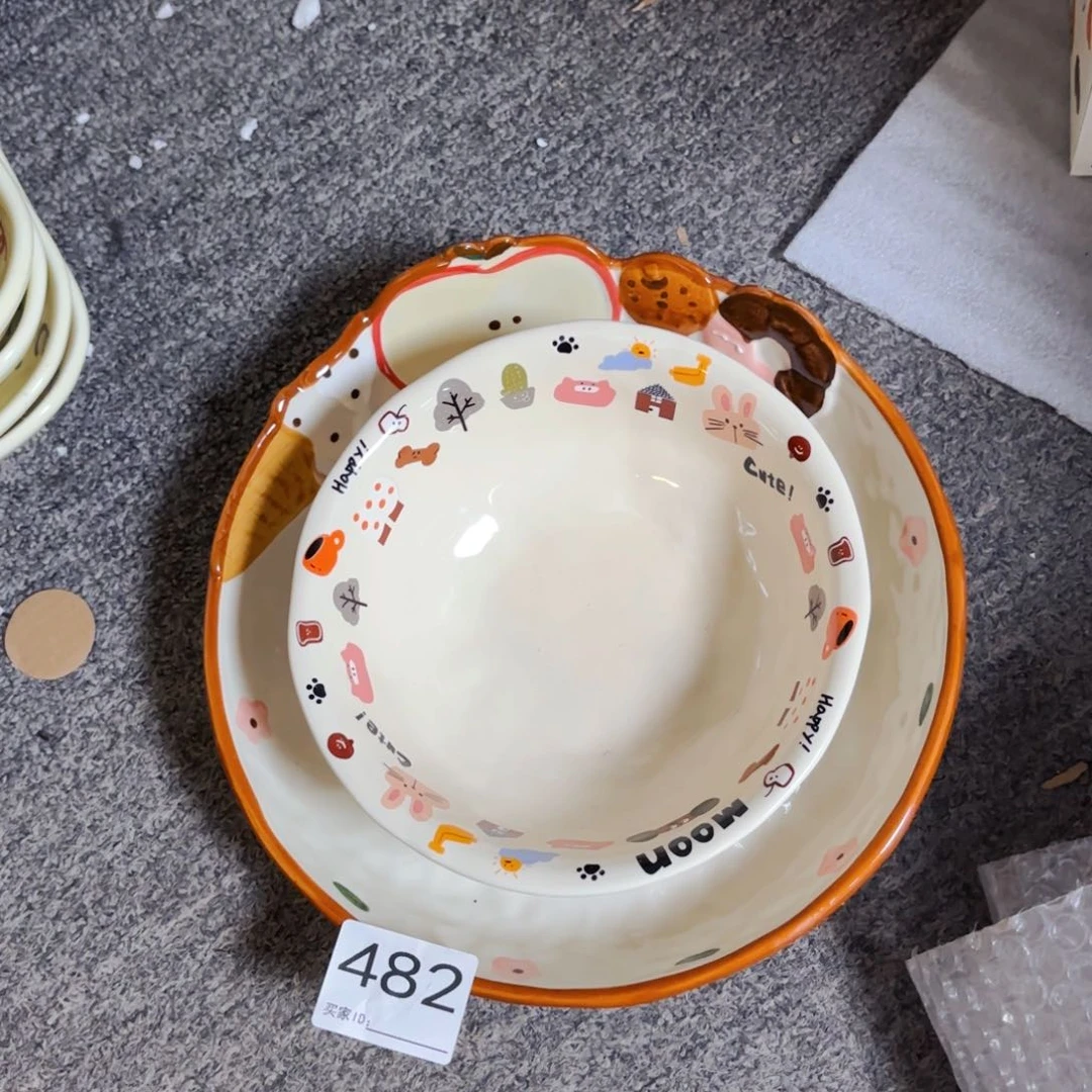 白瓷月亮小狗六寸加就寸海