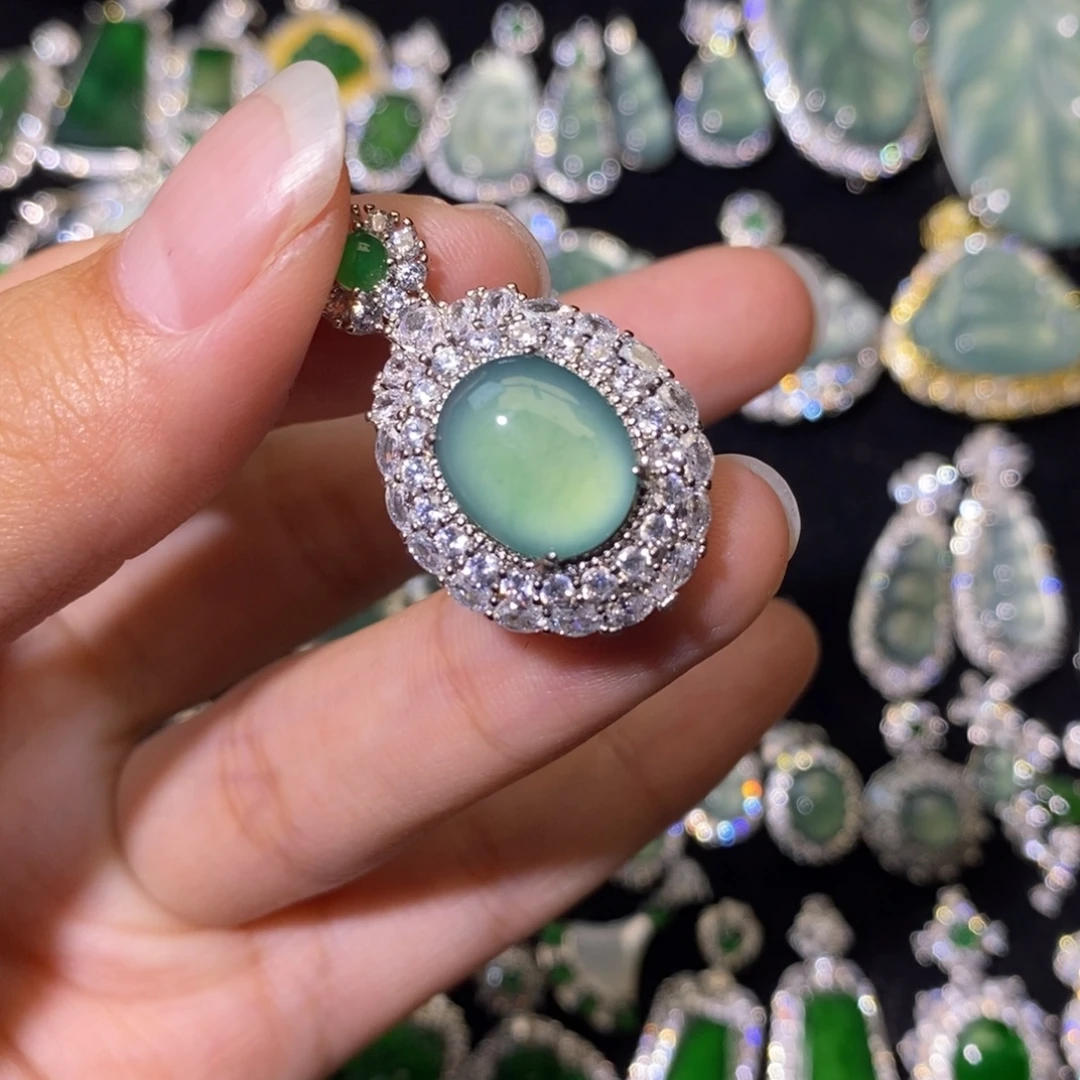 翡翠未镶嵌套链天然