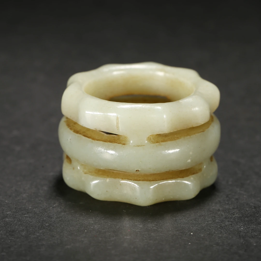 民国*竹节纹玉扳指/07JTY2283/和田玉【北京文博】