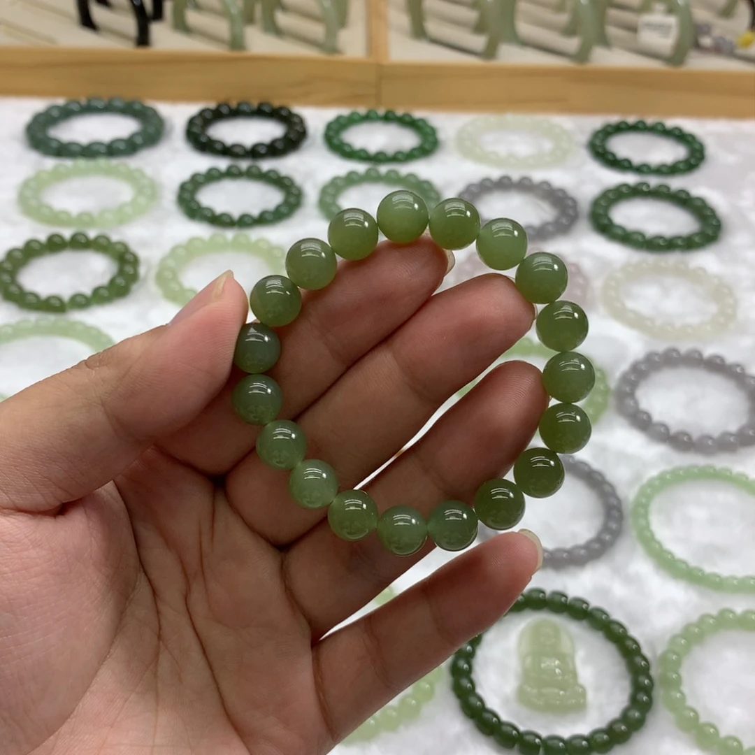 未镶嵌手串和田玉（湖水绿10）