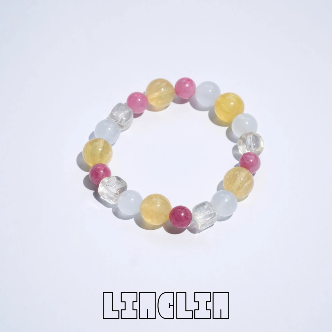 【晴雨】10-12咪多宝萤石黄水晶樱花雨 原创设计款 J5B