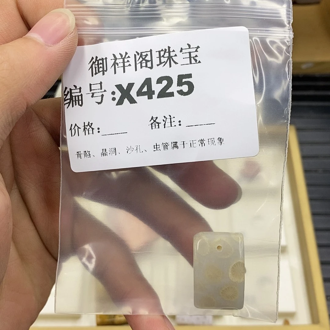 硅化珊瑚（珊瑚玉）未镶嵌颈饰盏*