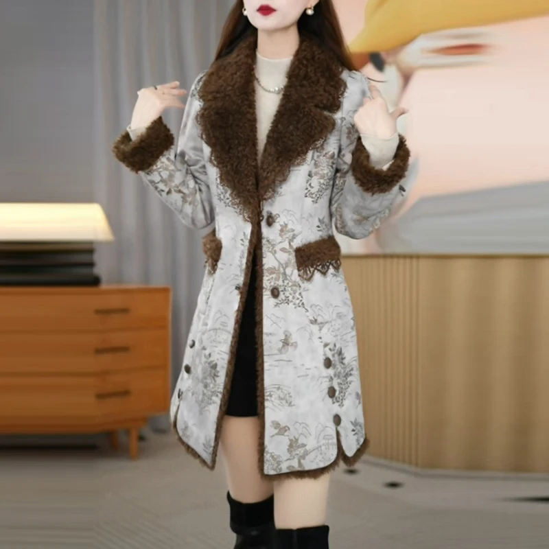 TR精纺轻奢加绒加厚外套2025冬季新款高级感修身显瘦气质保暖大衣