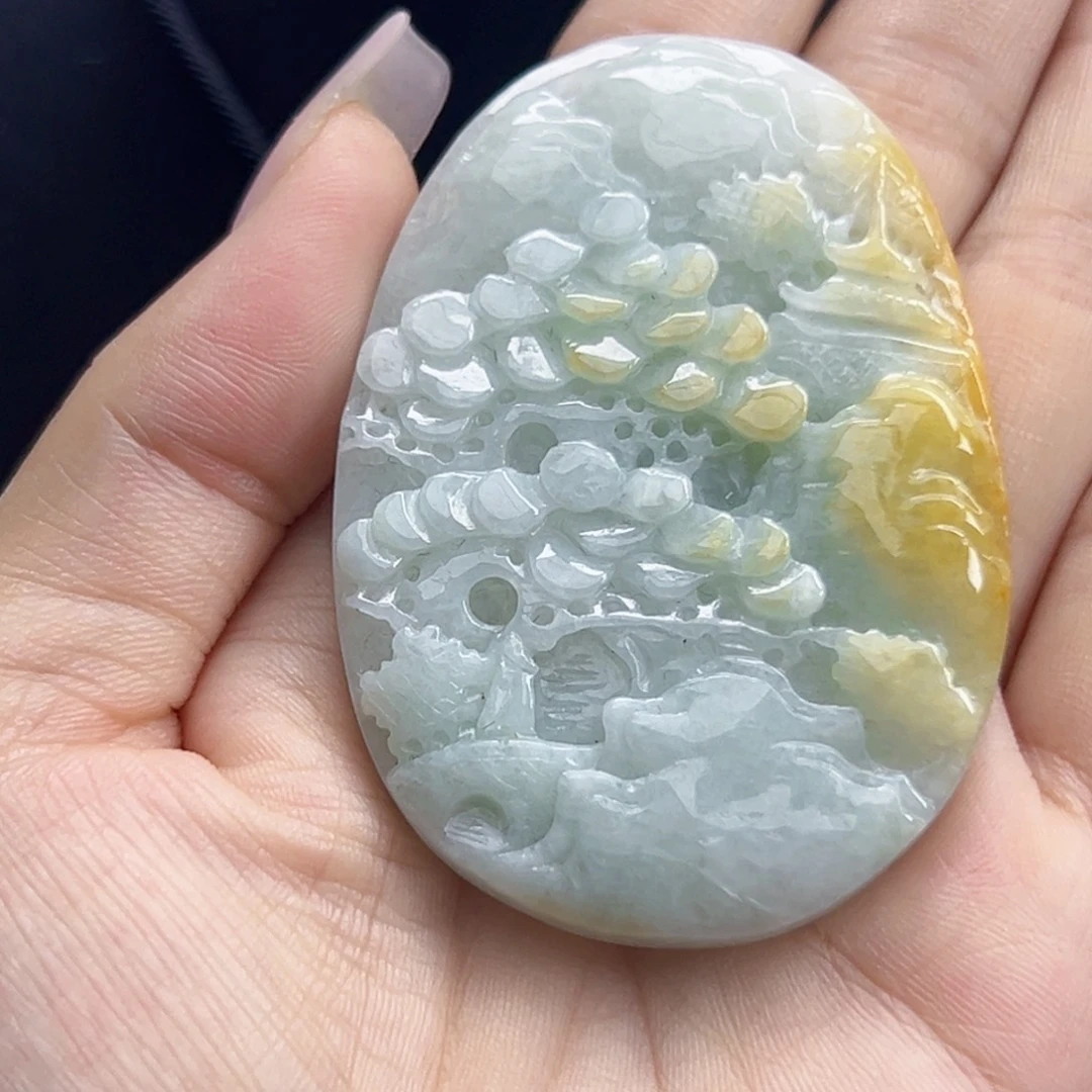 翡翠未镶嵌颈饰天然