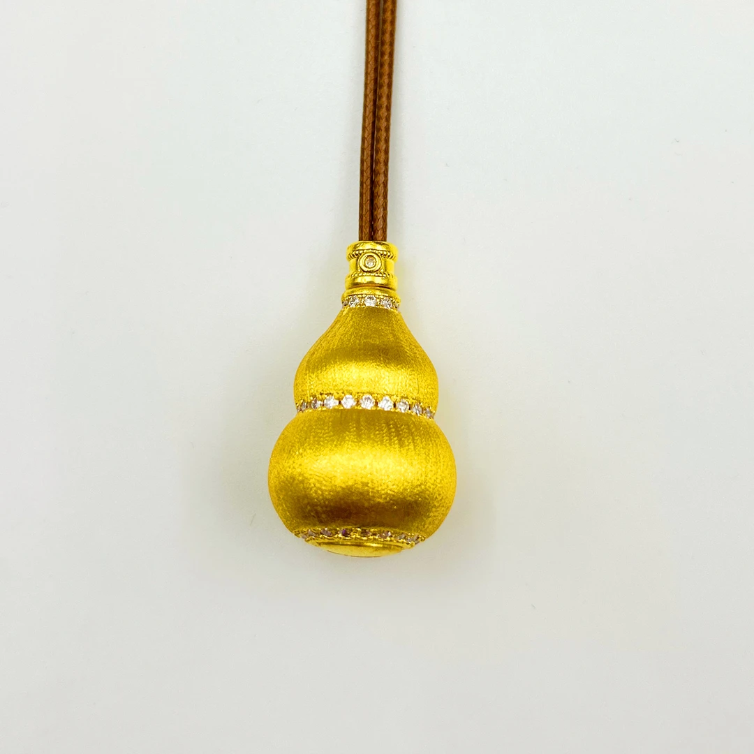 足金999 镶嵌  财神葫芦吊坠 5D工艺黄金按克卖A1