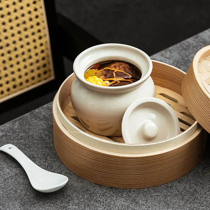 瓦罐炖盅营养煨汤坛子家用煲汤燕窝小炖罐老式陶瓷隔水炖盅蒸盅