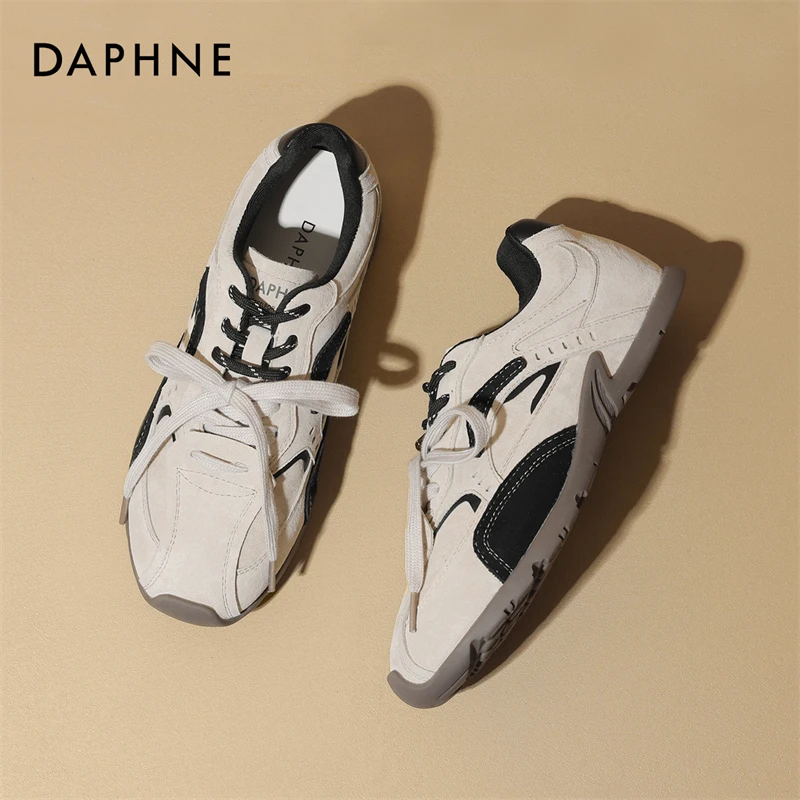 达芙妮美式复古德训鞋女款2025春季新款平底轻便阿甘鞋休闲跑步鞋